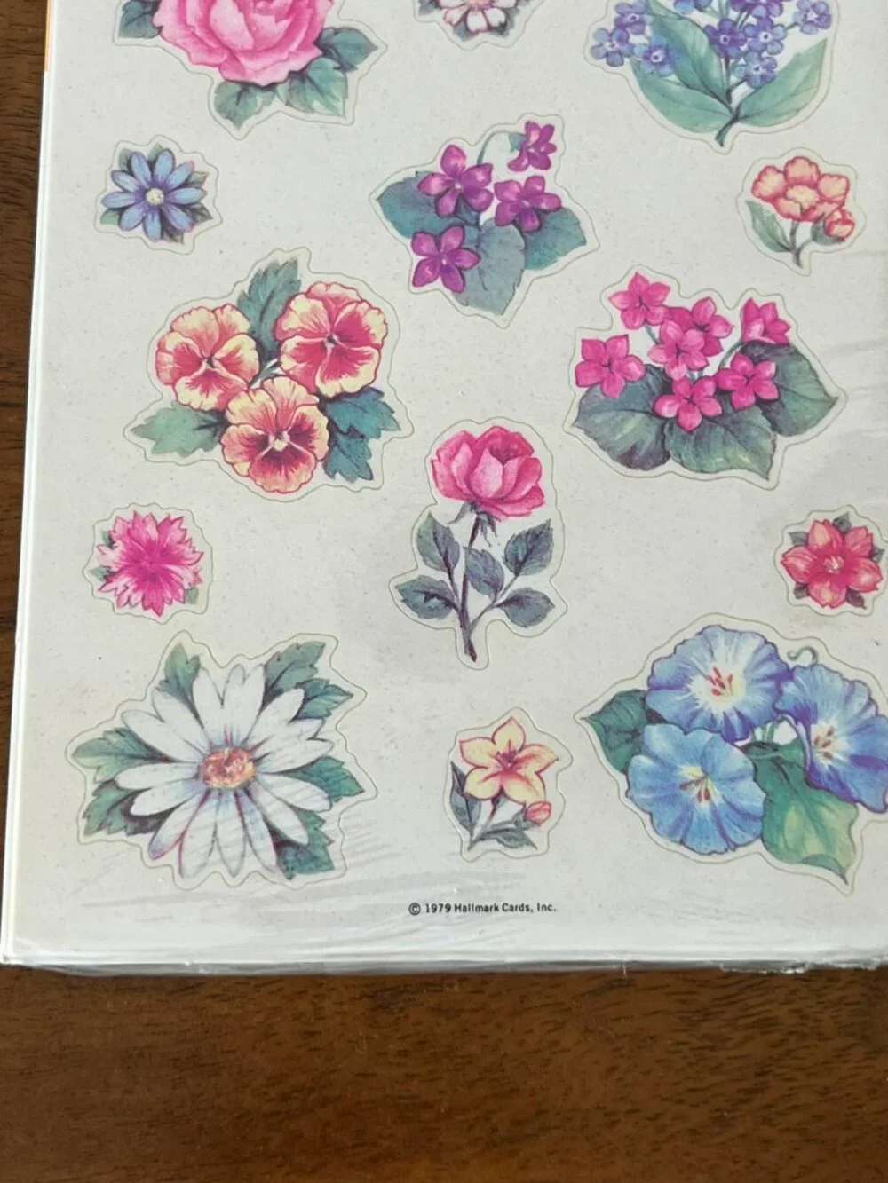 2 Sealed Vtg. 1979 Floral Ambassador Hallmark Sticker Packages Flower Stickers
